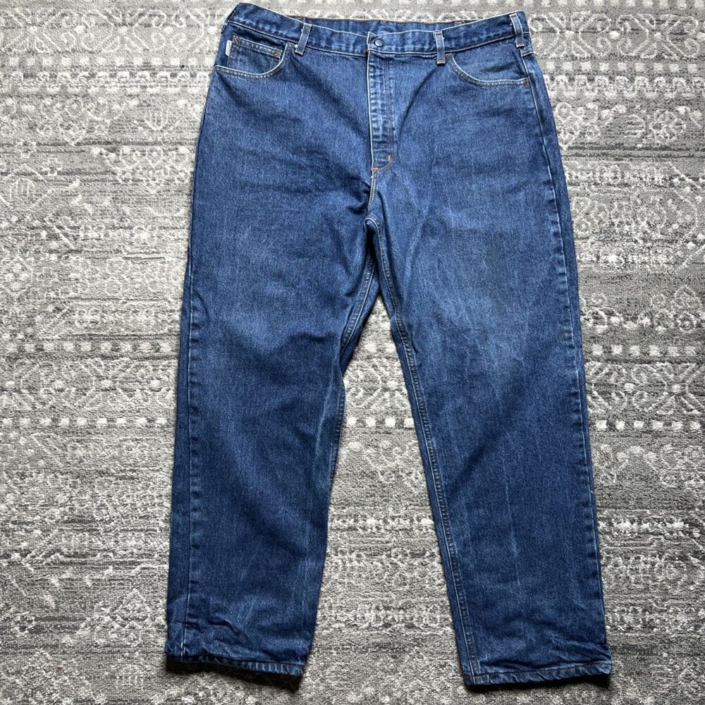 Carhartt FR Flame Resistant Straight Leg Blue Jeans Mens 42x32 FRB160 DNM  Denim